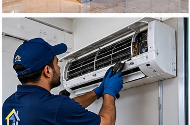 AC technician at work